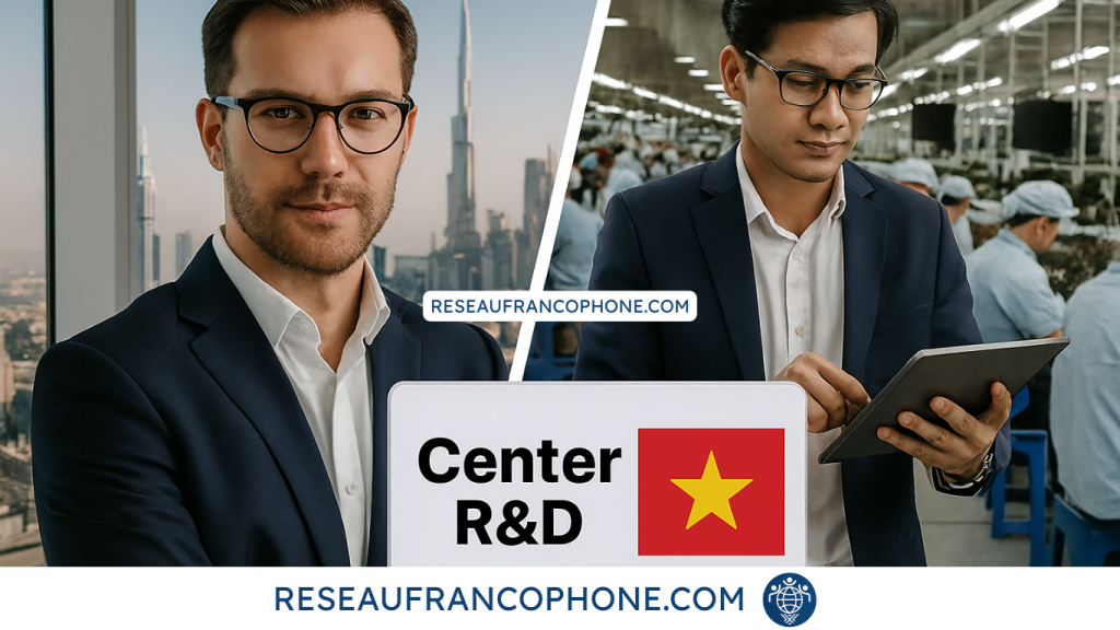 un patron de Paris au Canada qui commande des produits électroniques à des fournisseurs vietnamiens en électronique